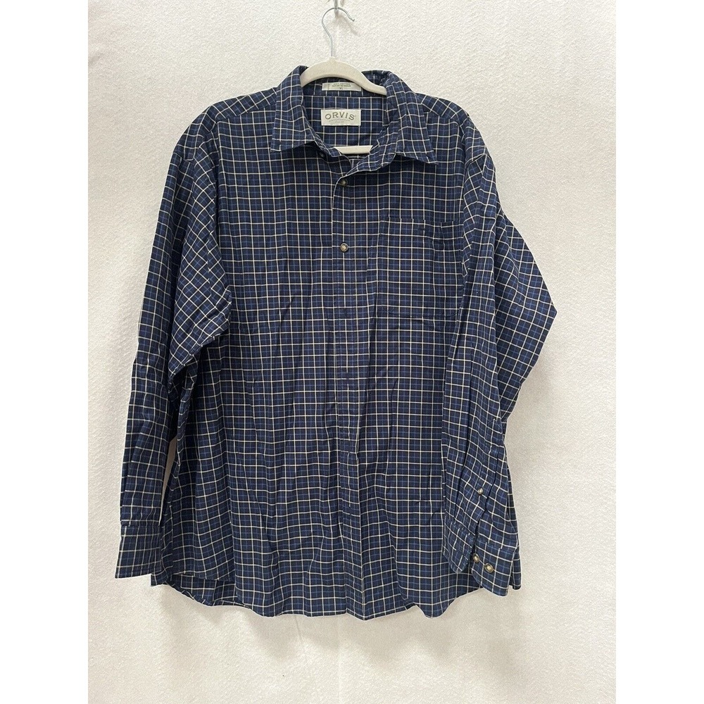 Orvis Shirt Men's XL Multicolored Plaid Pocket Travel Cabin City Dad Grandpa